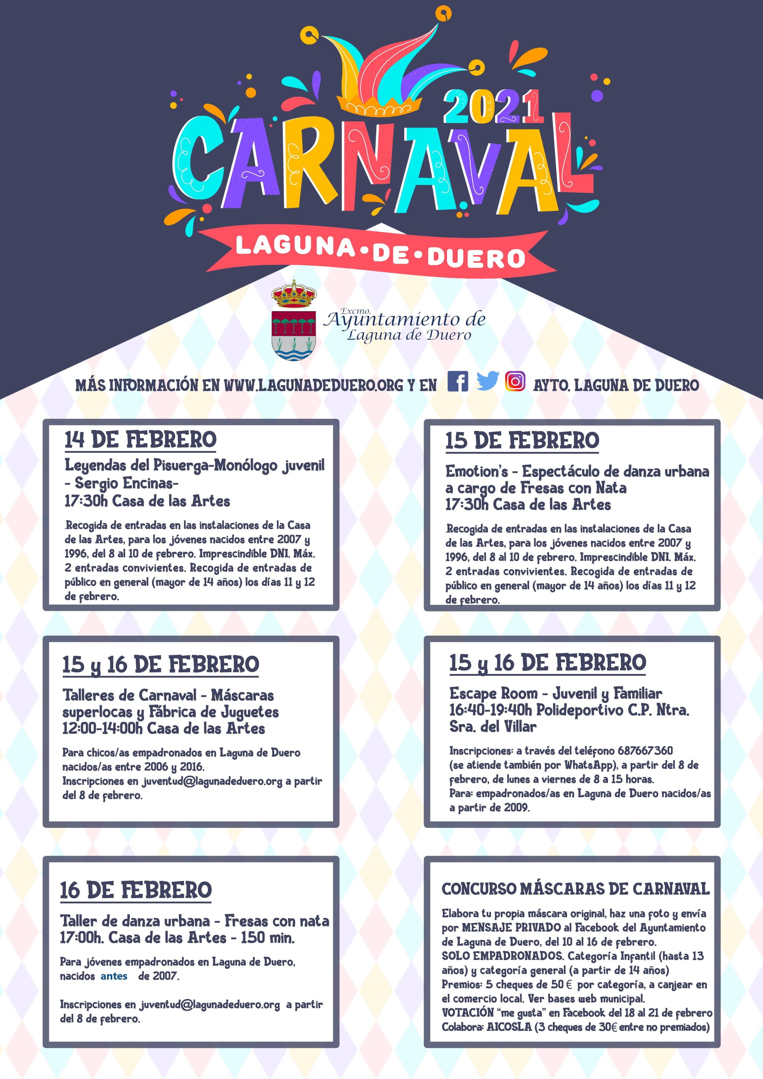 Actividades De Carnaval 2021 Laguna De Duero Ayuntamiento De Laguna